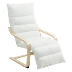 Berkenhouten Lounge fauteuil - Comfortabel & verstelbaar - Wit
