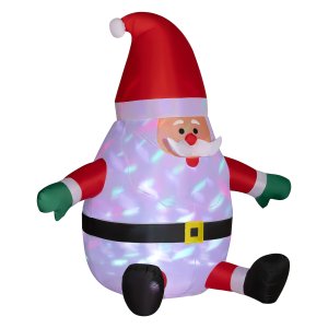 Kerstdecoratie - Opblaasbaar - Met lichteffecten - Rood