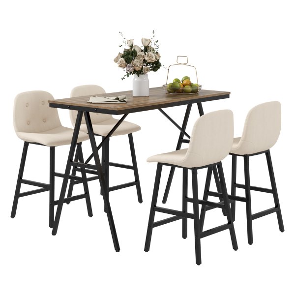Meubelset - Bargarnituur - Knoopsteek - Dikke bekleding - Beige