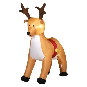 Opblaasbaar Rendier - Feestelijk - LED-verlichting - Geel