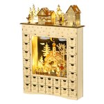 Adventskalender - Natuurlijk hout - LED-verlichting - Bruin