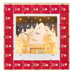 Adventskalender - LED verlichting - Dorpssfeer – Grote lades – Rood