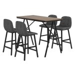 Bartafelset - Bargarnituur - Knoopdetails - Dikke bekleding - Donkergrijs