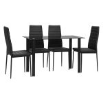 Eethoek - Modern design - Glazen tafel - Zwart