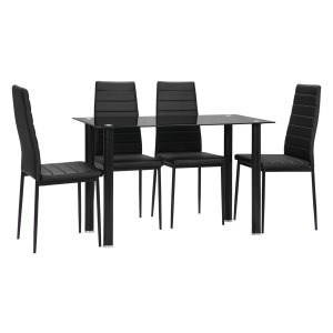 Eethoek - Modern design - Glazen tafel - Zwart