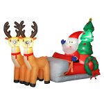 Kerstman - Opblaasbaar - LED-verlicht - Kleurrijk