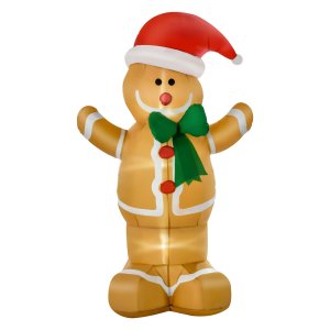 Tuindecoratie - Kerstman - Gemberbreadman - 3 LEDs - Rood