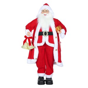 Kerstdecoratie - Staande Kerstman - Roodschuddend - Vrolijk