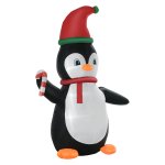 Kerstpinguïn - Opblaasbaar - 2,5 meter hoog – Multicolor