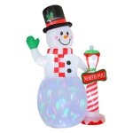 Opblaasbare Kerstdecoratie - Sneeuwpop - LED-verlichting - Wit