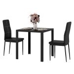 Eetkamerset - Ruimtebesparend - Inclusief eettafel en stoelen - Zwart