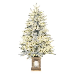 Kerstboom - Sneeuw bedekte look - 100 LEDs - Wit