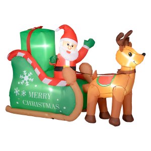 Tuindecoratie - Opblaasbaar - Witte LED-verlichting - Feestelijk - Wit