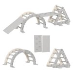 Speeltoestel - Klimrek - 5-in-1 - Glijbaan - Grijs