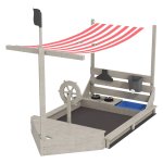 Zandbak - Piratenschip - Zonnedak – Kinderkeuken - Grijs