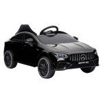 Elektrische kinderauto met LED-verlichting en afstandsbediening - zwart