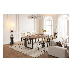 Eettafel - Mangohout - Ovaal design – U-poot - Bruin