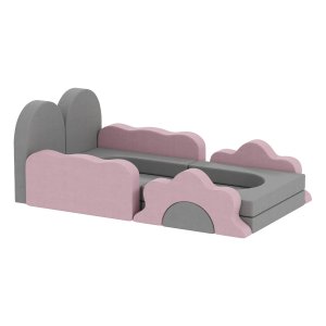 Speelmatten - Schuimblokken - Klimmen en Bouwen - Grijs en Roze