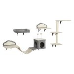 Krabpaalset - Wandgemonteerd - Sisalkrabvlakken – Geschikt voor 1-3 katten - Beige