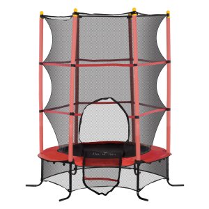 Trampolinespringplezier - veiligheid - duurzaamheid - rood