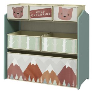 Kinderkast - Stoffen bakken - Lief motief - Groen