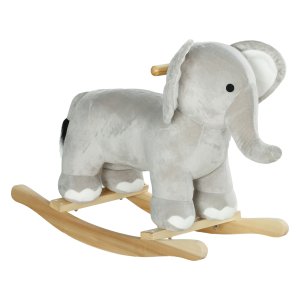 Schommelpaard - Geluidseffecten - Stabiele Basis - Grijs