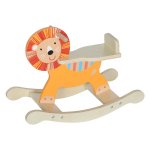 Houten schommelpaard - Leeuwenontwerp - Draagvermogen 25 kg - Oranje