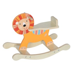 Houten schommelpaard - Leeuwenontwerp - Draagvermogen 25 kg - Oranje