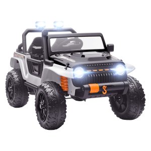 Kinderauto - Stoere kinderauto met LED-verlichting - Wit