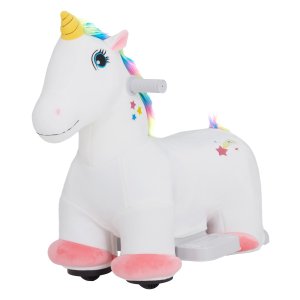 Kinderrijdend paard - Elektrisch - Batterijaangedreven – Muziek - Wit