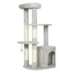 Krabpaal - Kattenpaal - Hol en platform - Lichtgrijs