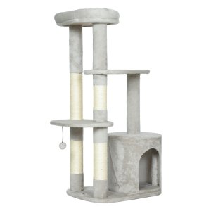 Krabpaal - Kattenpaal - Hol en platform - Lichtgrijs