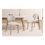 Stoel - Comfortabel - Eikenhouten Frame - Beige
