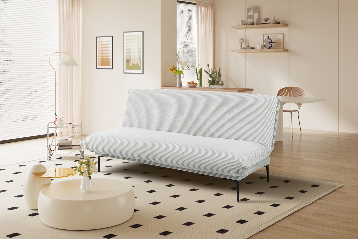 Slaapbank - Comfortabel - Elegant - Lichtgrijs