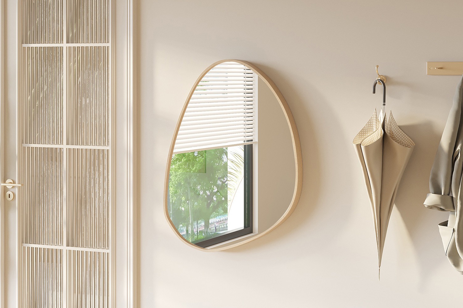 Spiegel- Roza - Rustiek - Eiken Oud