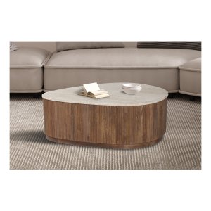 Salontafel - Mangohout en Travertin - Beige