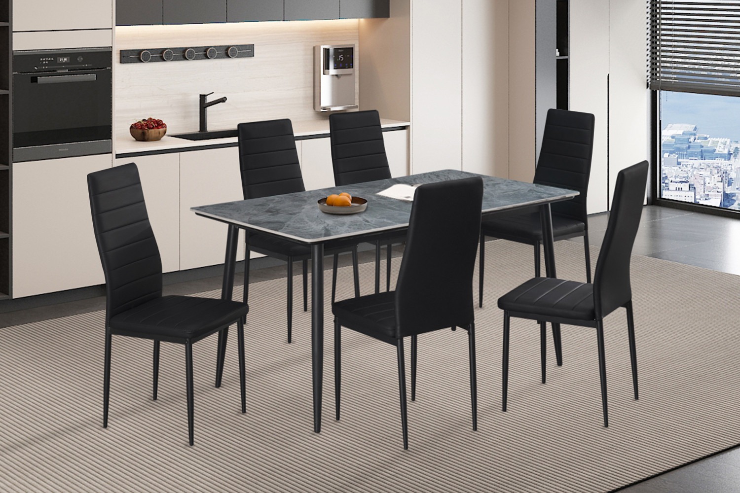 Tafel - Stijlvol - Grijs - Rechthoekig - 140cm