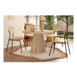 Tafel - Ronde vorm - Oud eiken - Bruin