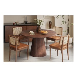 Tafel - Mangohout - Rond – Bruin