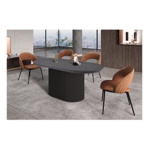 Tafel - Ovale vorm - Uitschuifbaar – Donkerbruin