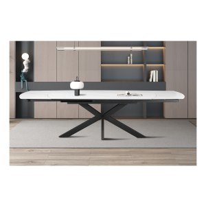 Eettafel - Ovale - Uitschuifbaar - Steenwit