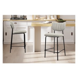 Barkruk- Stoffen bekleding - Lichtgrijs