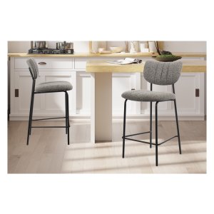 Kruk - Comfortabel - Stof - Donkergrijs