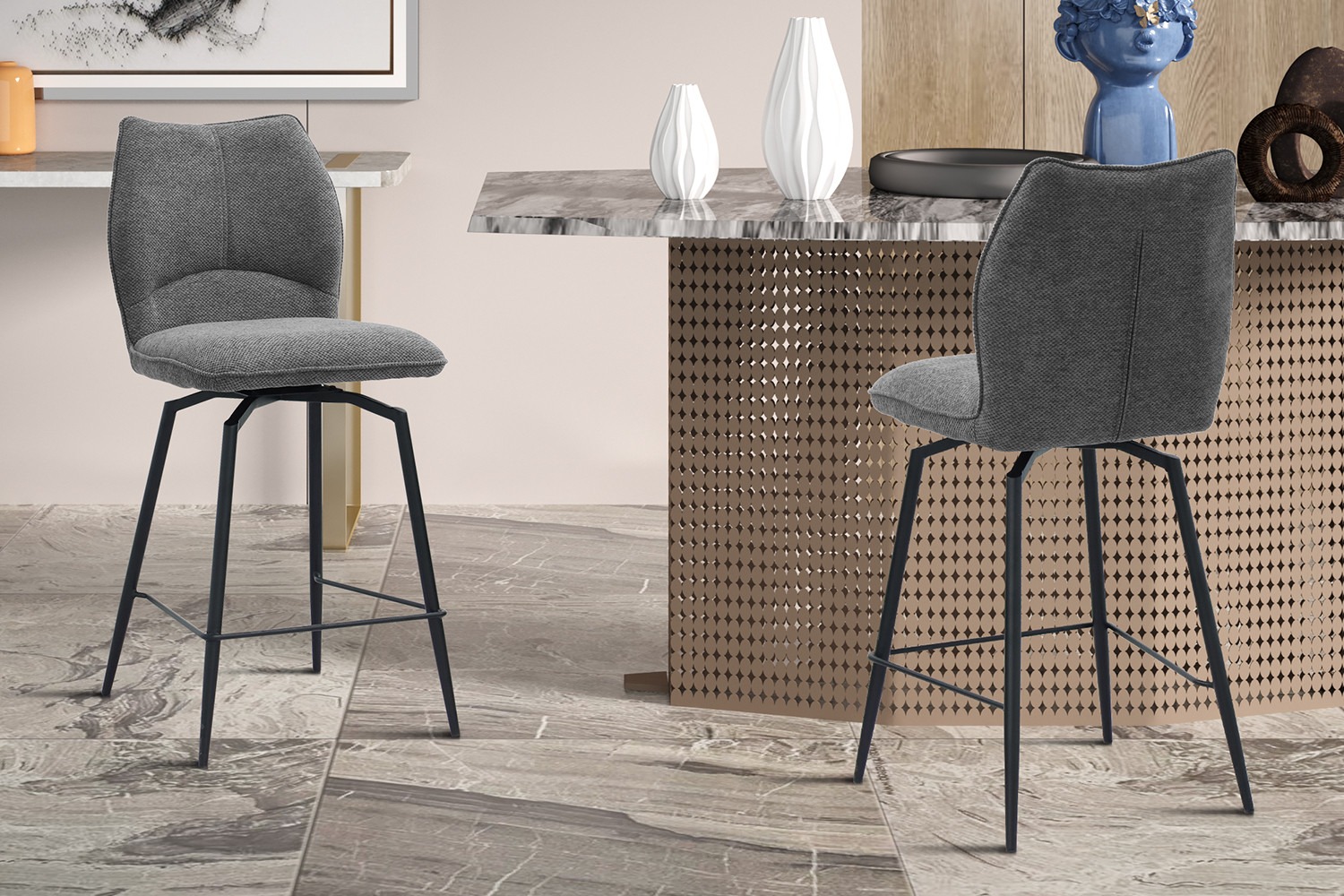 Barkruk Draaibaar - Lara - Grijs