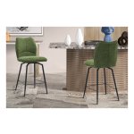 Draaistoel - Zeeblauwe stof - Draaibaar - Groen