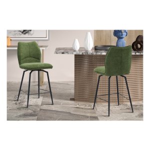 Draaistoel - Zeeblauwe stof - Draaibaar - Groen