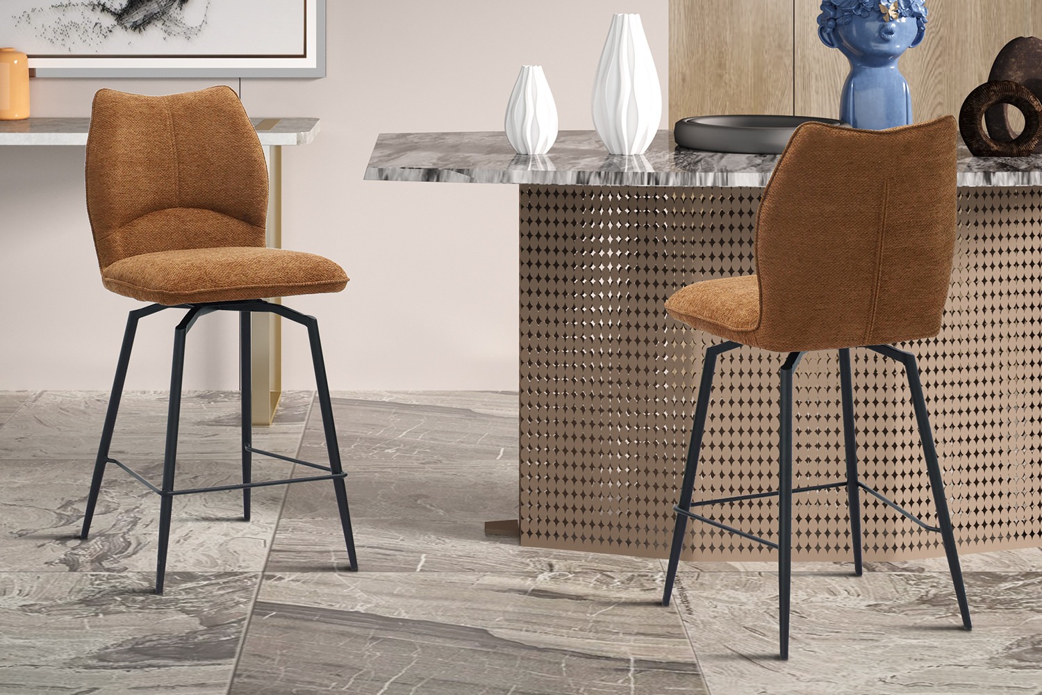 Kantoormeubelen - Tellerstoel - Draaibaar - Roestkleurig