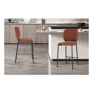 Barkrukken - Elegant - Stof – Roestkleur