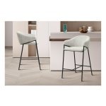 Barkruk - Ribfluweel - Lichtgrijs