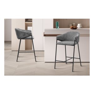 Rugleuning - Hoge rug - Ribfluweel - Donkergrijs